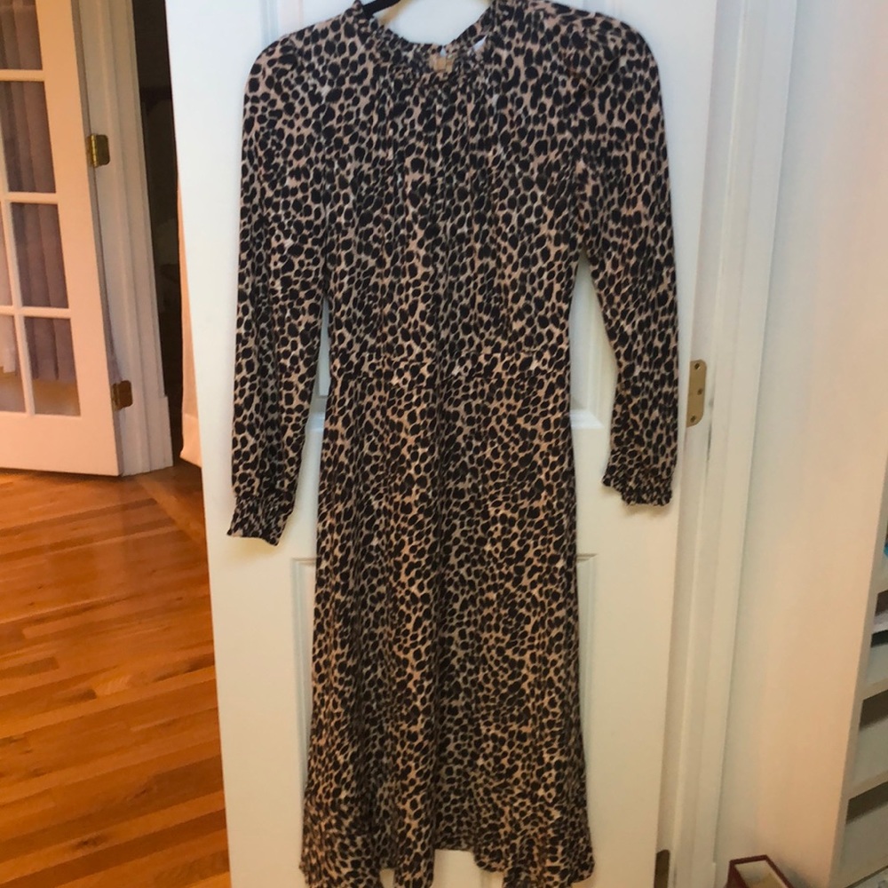 JCrew Leopard Dress Size 0 Long Sleeve